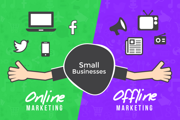 small business online offline marketing